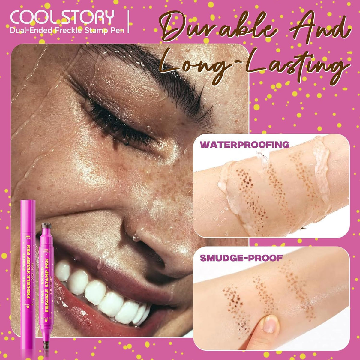 Faux Freckle Stamp Pen - Dual-Ended Stamp & Fine Tip For Natural Sun-Kissed Freckles