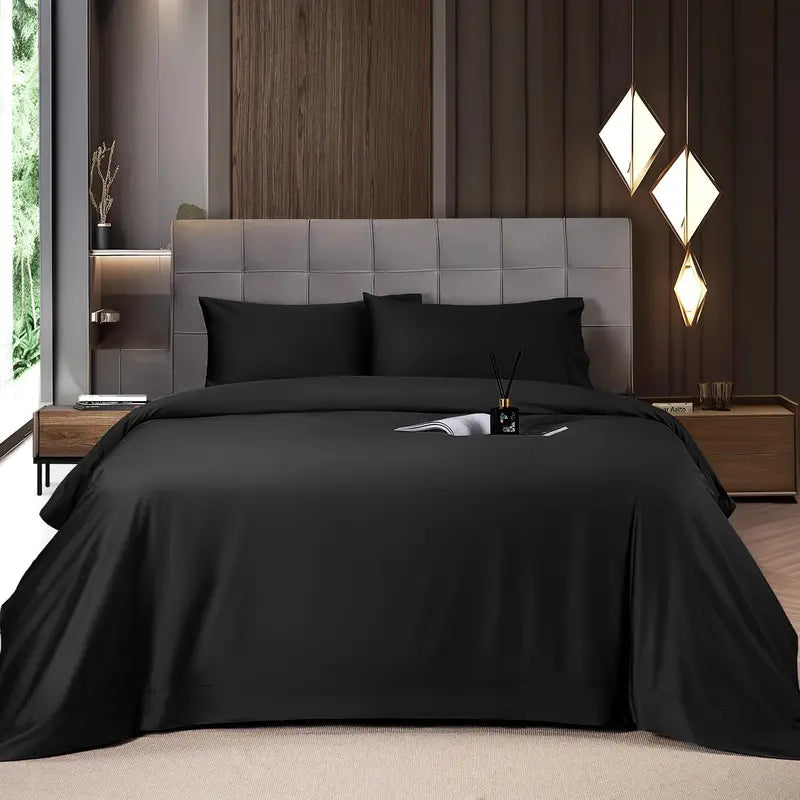 4-Piece Bedding Sheet Set – Ultra-Deep Snug Fit For Sweat-Free Cooling Comfort