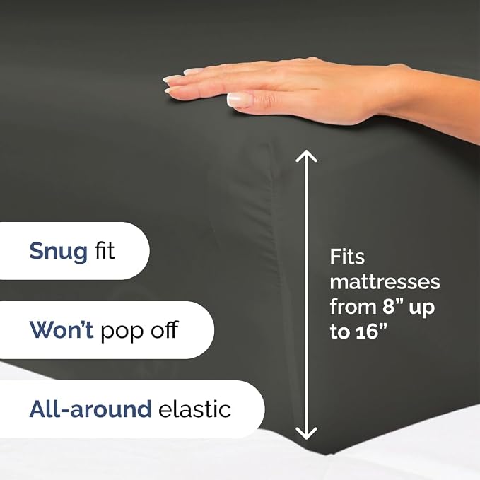 4-Piece Bedding Sheet Set – Ultra-Deep Snug Fit For Sweat-Free Cooling Comfort