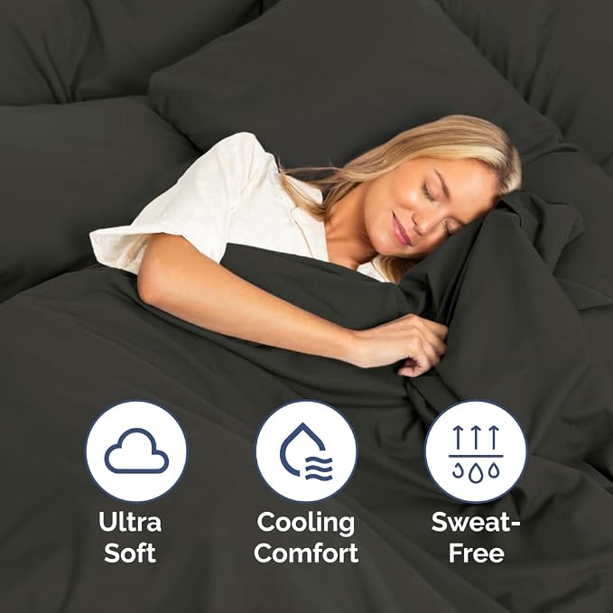 4-Piece Bedding Sheet Set – Ultra-Deep Snug Fit For Sweat-Free Cooling Comfort