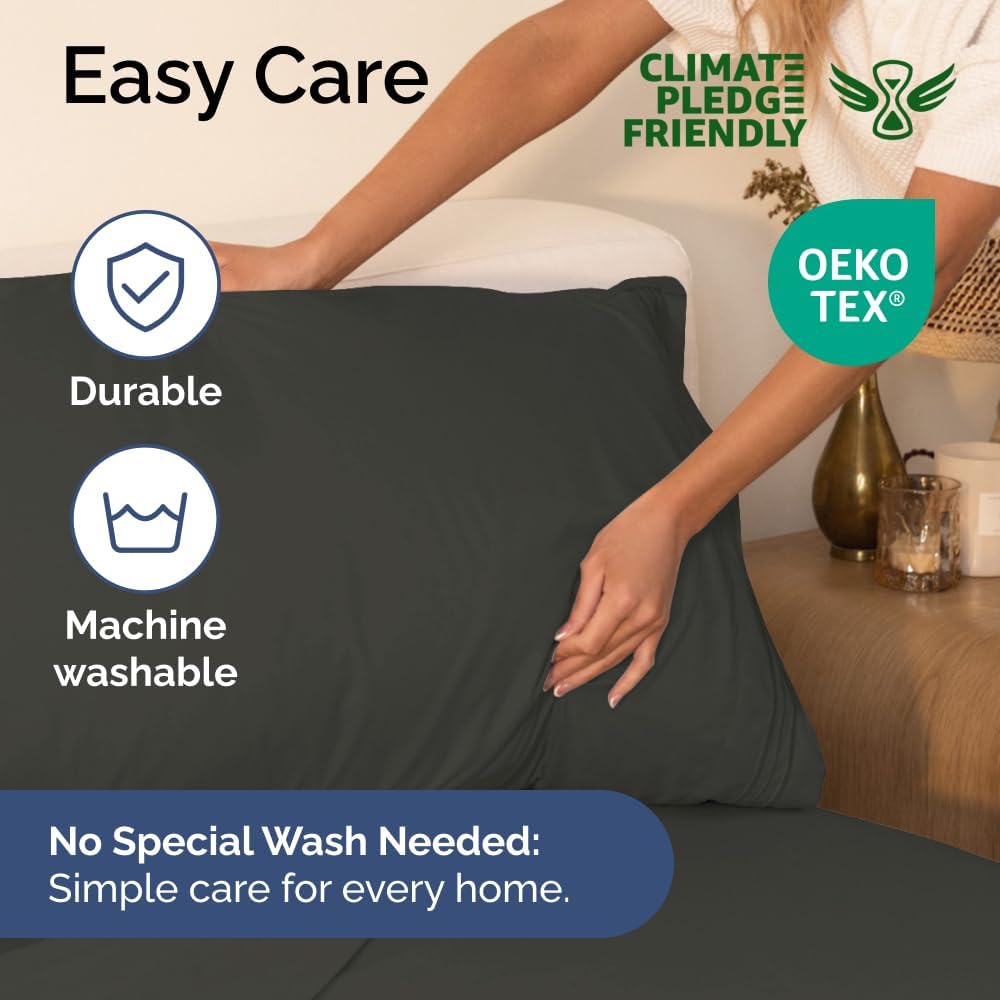 4-Piece Bedding Sheet Set – Ultra-Deep Snug Fit For Sweat-Free Cooling Comfort