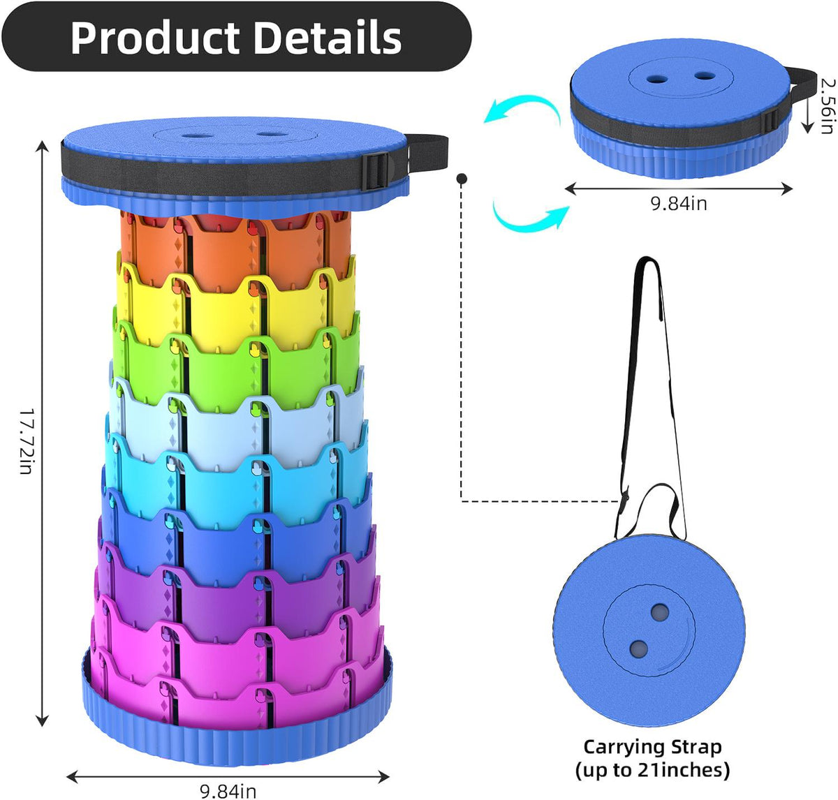 Portable Telescopic Stool — Two-Piece Set