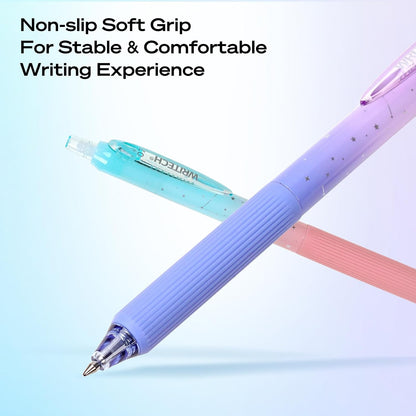 Silent Click Quick-Dry Gel Pens - Ultra-Smooth 0.7mm Medium Point Black Ink