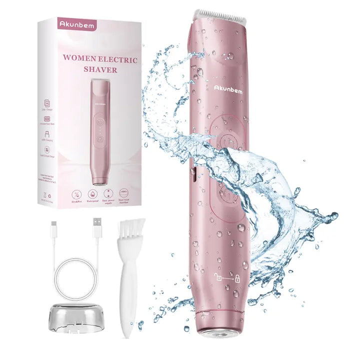 2-in-1 Women's Electric Shaver – Painless Dual-Blade for Smooth Full-Body Grooming